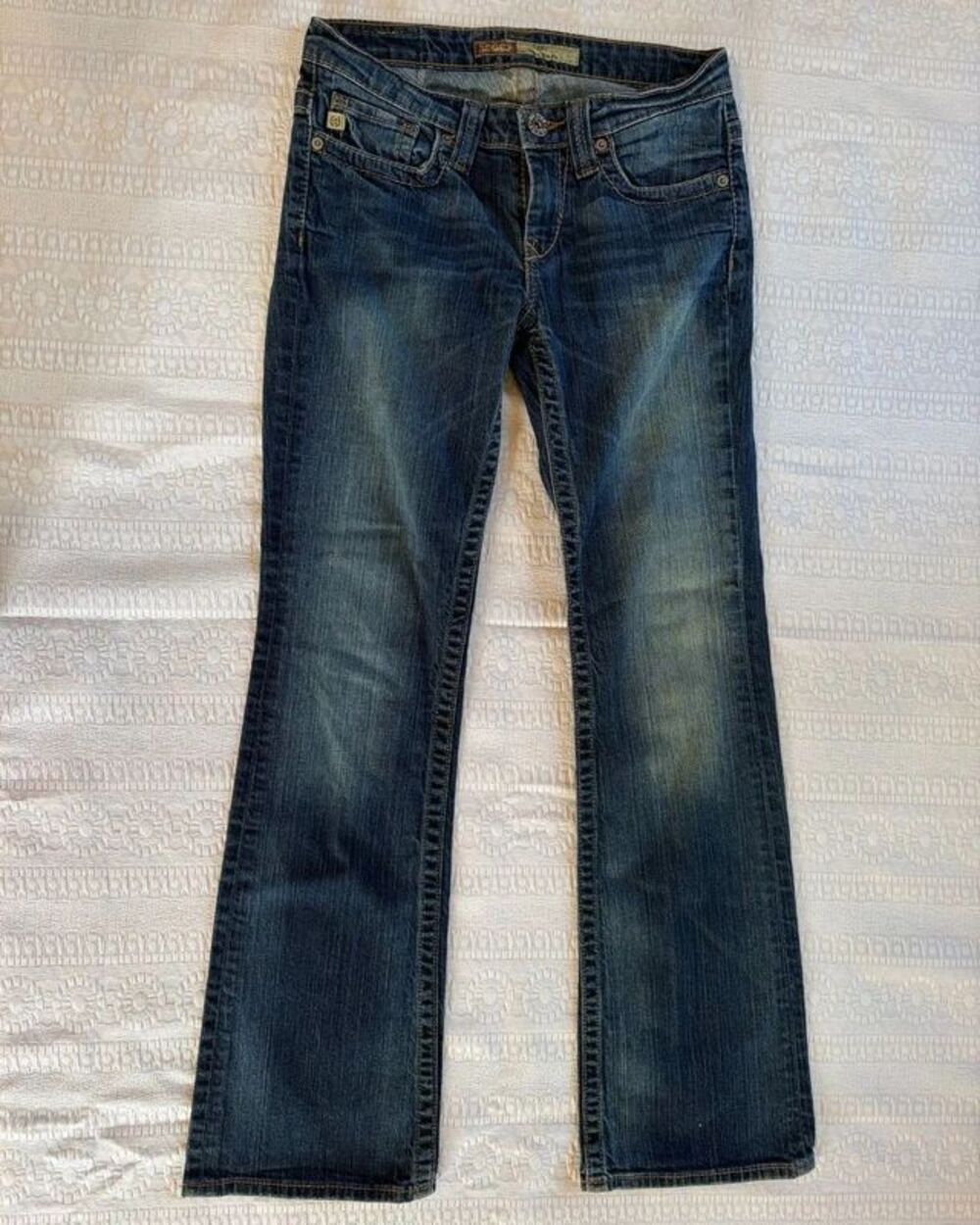 Big Star Remy Jeans Womens 27 Low Rise Bootcut Dark Wash Denim Buckle Y2K